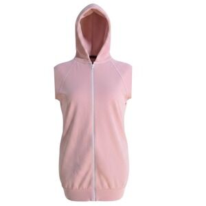 S LOCKER ROOM pink zip up sleeveless sweatshirt arrow hooded sweatshirt top pink